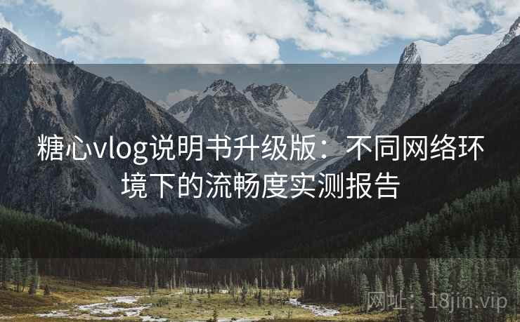 糖心vlog说明书升级版：不同网络环境下的流畅度实测报告