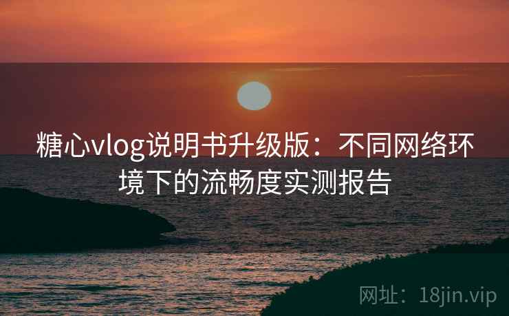 糖心vlog说明书升级版：不同网络环境下的流畅度实测报告