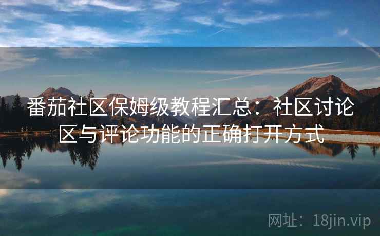 番茄社区保姆级教程汇总：社区讨论区与评论功能的正确打开方式