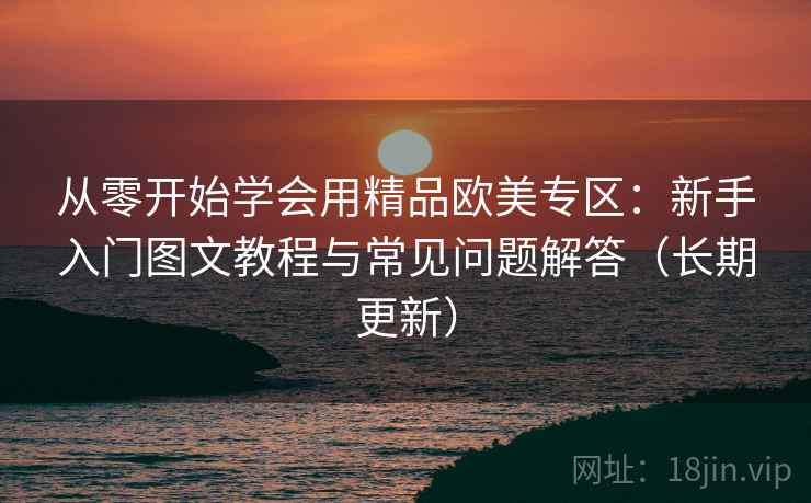 从零开始学会用精品欧美专区:新手入门图文教程与常见问题解答(长期更新) 从零开始学会用精品欧美专区:新手入门图文教程与常见问题解答(长期更新)