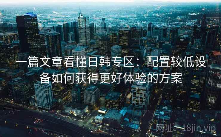 一篇文章看懂日韩专区：配置较低设备如何获得更好体验的方案