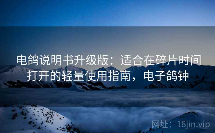 电鸽说明书升级版：适合在碎片时间打开的轻量使用指南，电子鸽钟